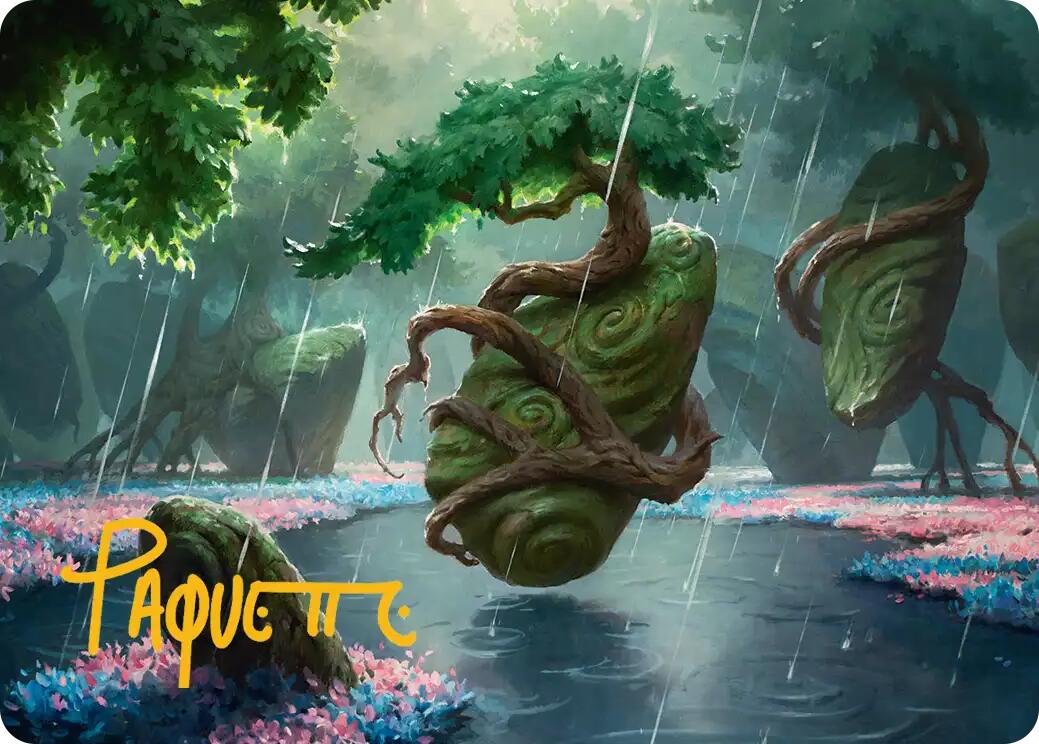 Rain-Slicked Copse Art Card (Gold-Stamped Signature) [Lorwyn Eclipsed Art Series] | Card Citadel