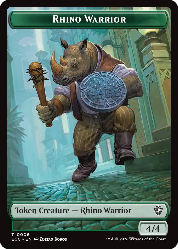 Rhino Warrior // Elemental (0010) Double-Sided Token [Lorwyn Eclipsed Tokens] | Card Citadel
