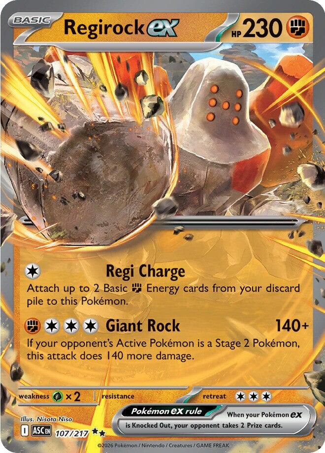 Regirock ex (107/217) [Mega Evolution: Ascended Heroes] | Card Citadel
