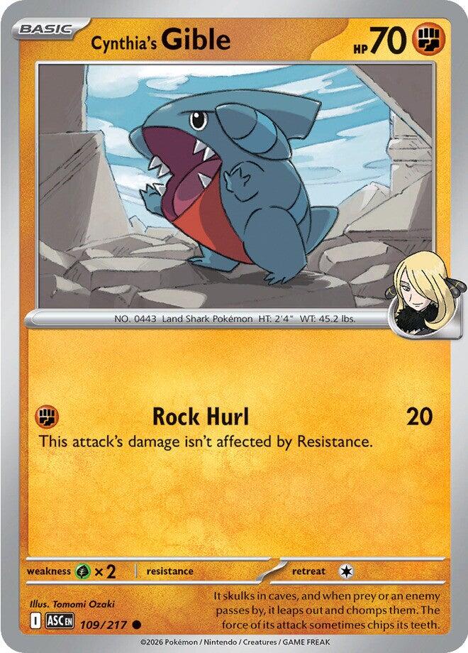 Cynthia's Gible (109/217) [Mega Evolution: Ascended Heroes] | Card Citadel
