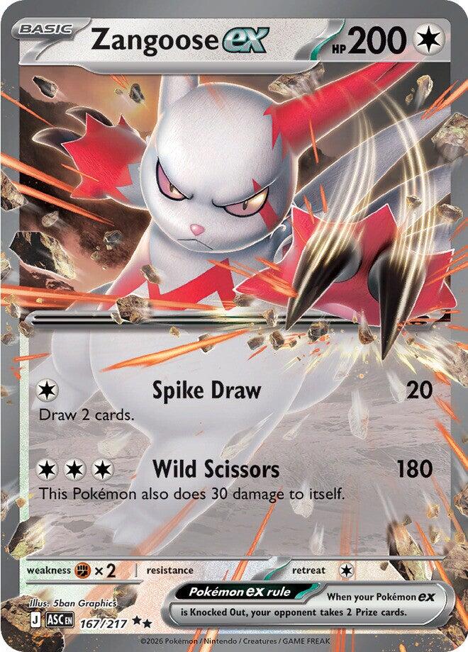 Zangoose ex (167/217) [Mega Evolution: Ascended Heroes] | Card Citadel