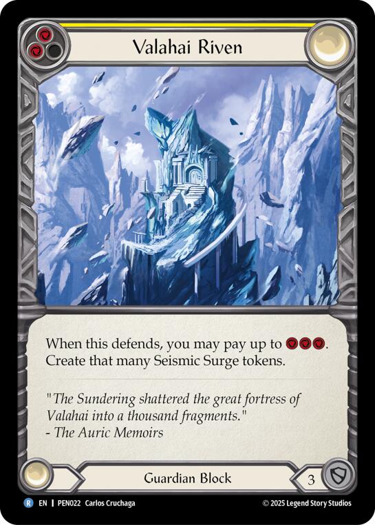 Valahai Riven (Yellow) (Regular) [PEN022] (Compendium of Rathe) | Card Citadel