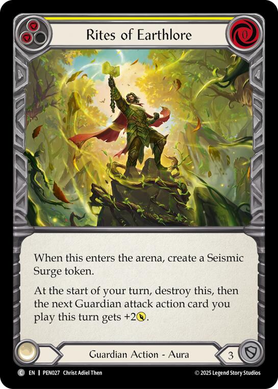 Rites Of Earthlore (Yellow) (Regular) [PEN027] (Compendium of Rathe) | Card Citadel