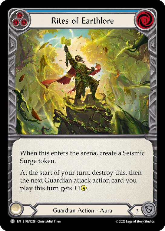 Rites Of Earthlore (Blue) (Rainbow Foil) [PEN028] (Compendium of Rathe)  Rainbow Foil | Card Citadel