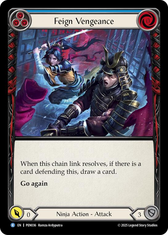 Feign Vengeance (Blue) (Regular) [PEN036] (Compendium of Rathe) | Card Citadel