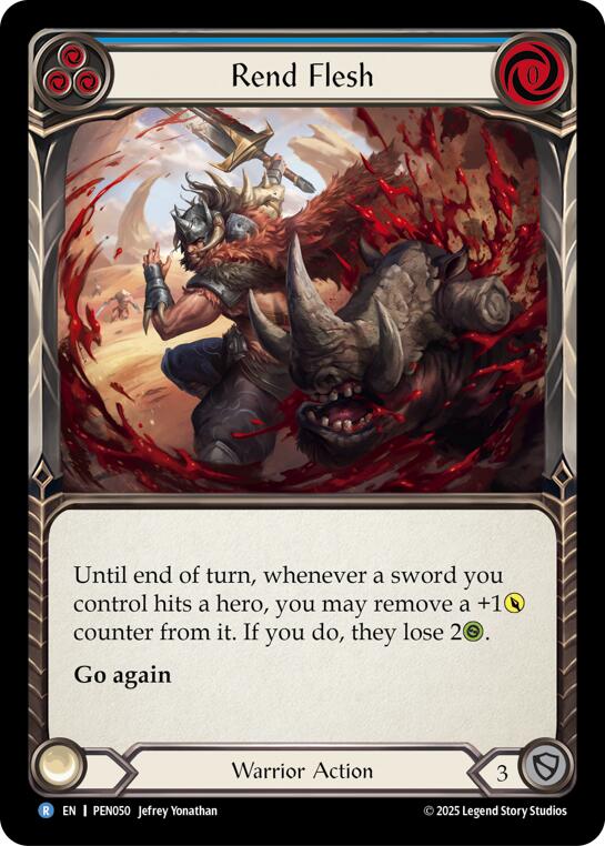 Rend Flesh (Blue) (Rainbow Foil) [PEN050] (Compendium of Rathe)  Rainbow Foil | Card Citadel