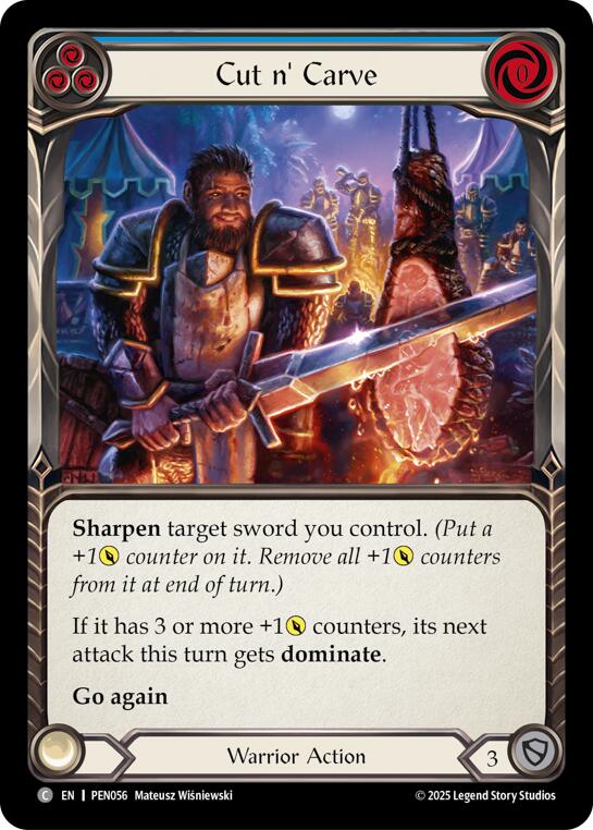 Cut N Carve (Blue) (Rainbow Foil) [PEN056] (Compendium of Rathe)  Rainbow Foil | Card Citadel