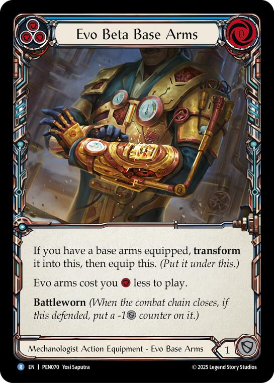 Evo Beta Base Arms (Blue) (Regular) [PEN070] (Compendium of Rathe) | Card Citadel