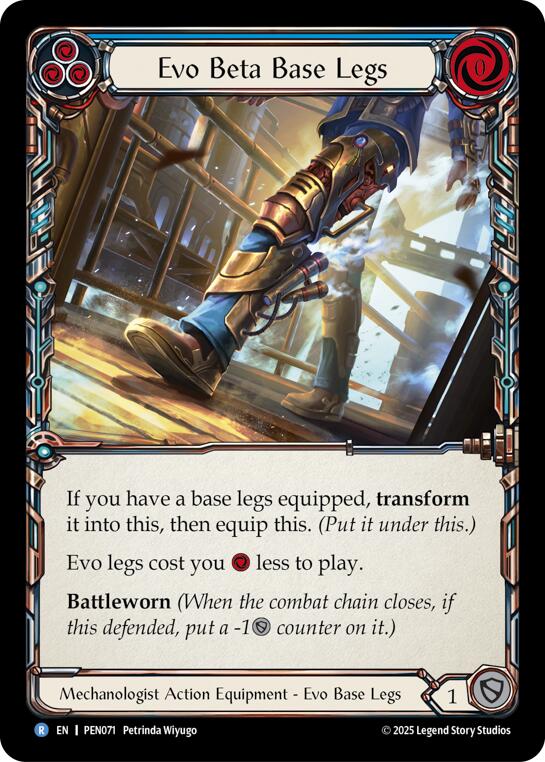Evo Beta Base Legs (Blue) (Cold Foil) [PEN071] (Compendium of Rathe)  Cold Foil | Card Citadel
