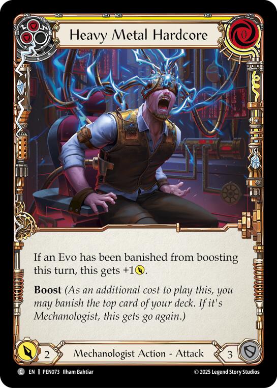 Heavy Metal Hardcore (Yellow) (Rainbow Foil) [PEN073] (Compendium of Rathe)  Rainbow Foil | Card Citadel
