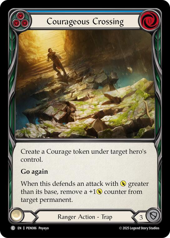 Courageous Crossing (Blue) (Regular) [PEN086] (Compendium of Rathe) | Card Citadel