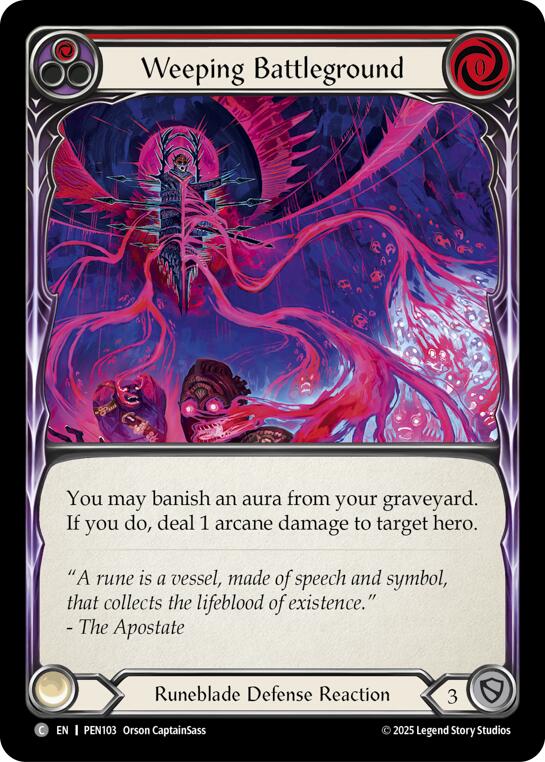 Weeping Battleground (Red) (Regular) [PEN103] (Compendium of Rathe) | Card Citadel