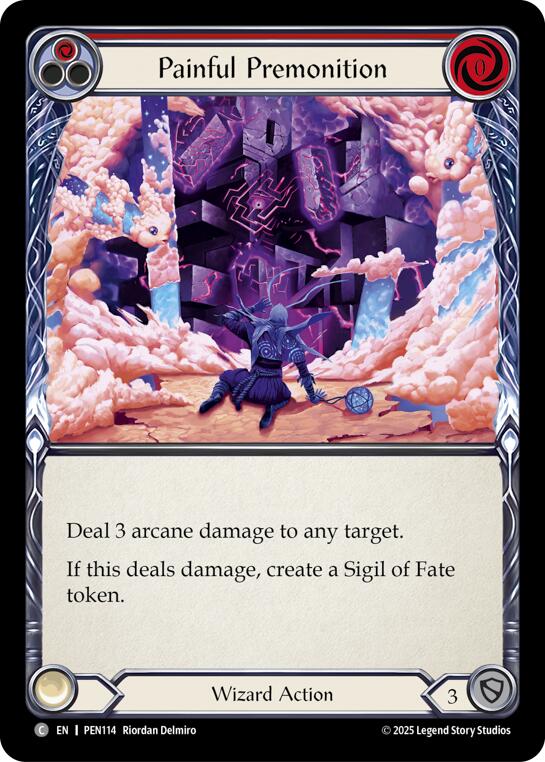 Painful Premonition (Red) (Rainbow Foil) [PEN114] (Compendium of Rathe)  Rainbow Foil | Card Citadel