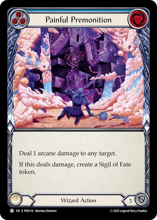 Painful Premonition (Blue) (Rainbow Foil) [PEN116] (Compendium of Rathe)  Rainbow Foil | Card Citadel