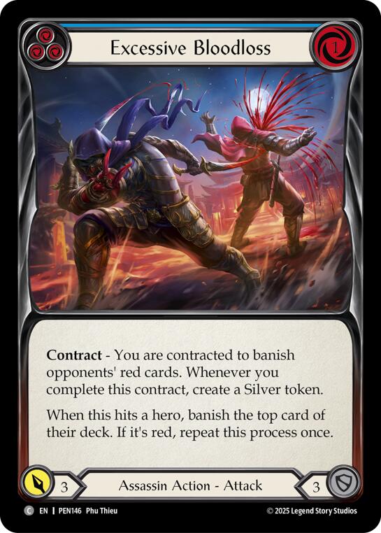 Excessive Bloodloss (Blue) (Rainbow Foil) [PEN146] (Compendium of Rathe)  Rainbow Foil | Card Citadel