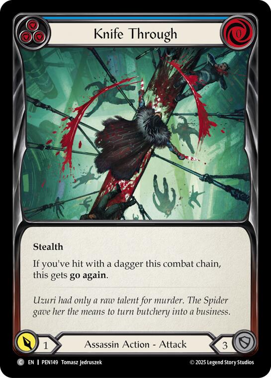 Knife Through (Blue) (Regular) [PEN149] (Compendium of Rathe) | Card Citadel