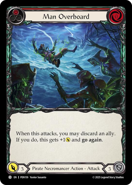 Man Overboard (Red) (Rainbow Foil) [PEN159] (Compendium of Rathe)  Rainbow Foil | Card Citadel