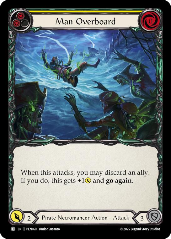 Man Overboard (Yellow) (Rainbow Foil) [PEN160] (Compendium of Rathe)  Rainbow Foil | Card Citadel