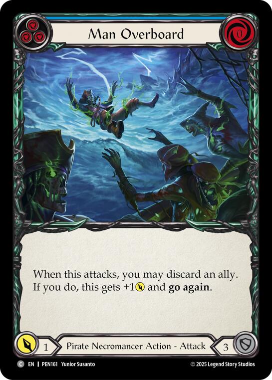 Man Overboard (Blue) (Rainbow Foil) [PEN161] (Compendium of Rathe)  Rainbow Foil | Card Citadel