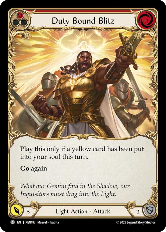 Duty Bound Blitz (Red) (Regular) [PEN183] (Compendium of Rathe) | Card Citadel