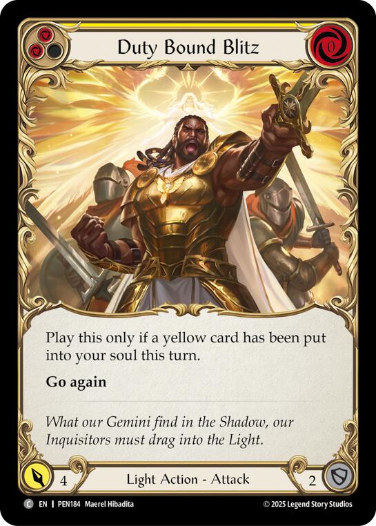 Duty Bound Blitz (Yellow) (Regular) [PEN184] (Compendium of Rathe) | Card Citadel