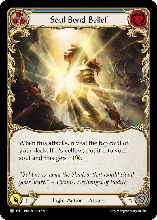 Soul Bond Belief (Blue) (Rainbow Foil) [PEN188] (Compendium of Rathe)  Rainbow Foil | Card Citadel
