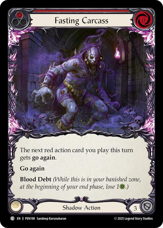 Fasting Carcass (Red) (Rainbow Foil) [PEN198] (Compendium of Rathe)  Rainbow Foil | Card Citadel