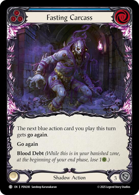 Fasting Carcass (Blue) (Rainbow Foil) [PEN200] (Compendium of Rathe)  Rainbow Foil | Card Citadel