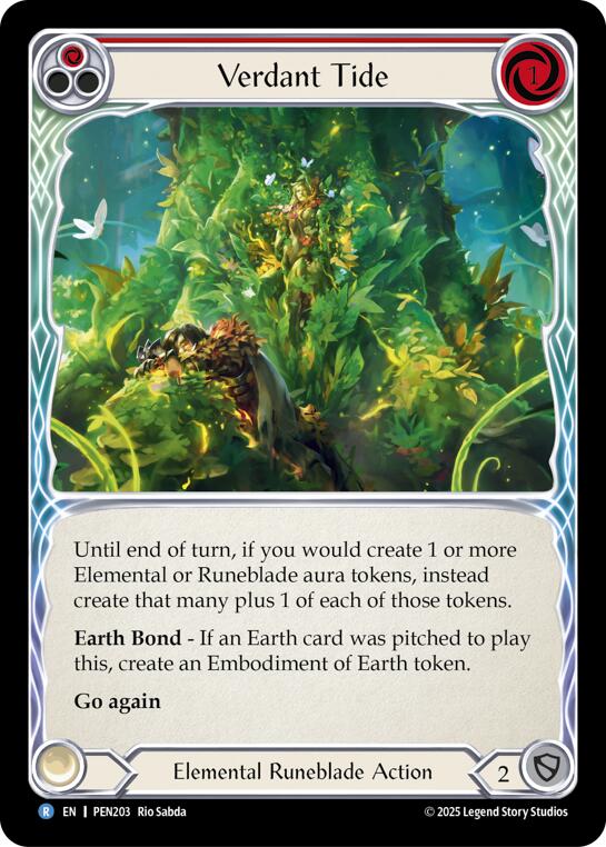 Verdant Tide (Red) (Rainbow Foil) [PEN203] (Compendium of Rathe)  Rainbow Foil | Card Citadel