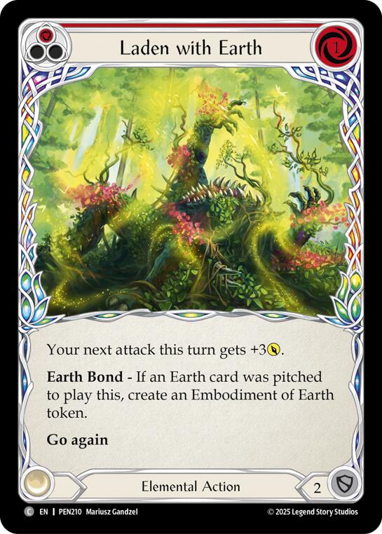 Laden With Earth (Red) (Regular) [PEN210] (Compendium of Rathe) | Card Citadel