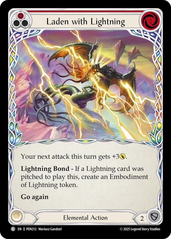 Laden With Lightning (Red) (Rainbow Foil) [PEN212] (Compendium of Rathe)  Rainbow Foil | Card Citadel
