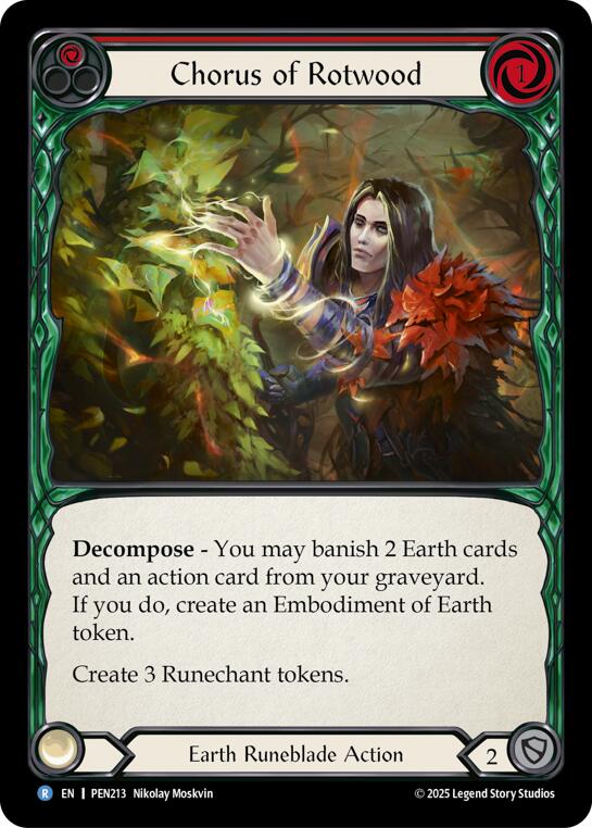 Chorus Of Rotwood (Red) (Rainbow Foil) [PEN213] (Compendium of Rathe)  Rainbow Foil | Card Citadel