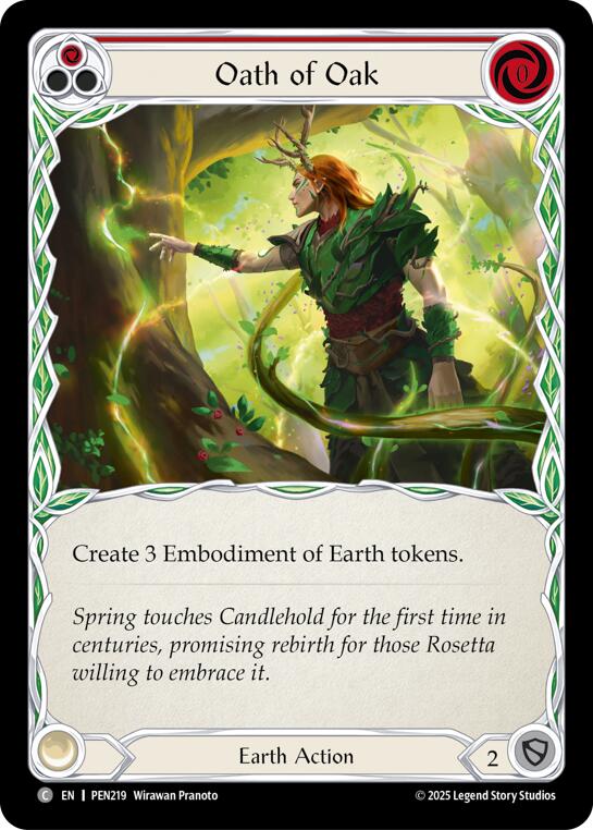 Oath Of Oak (Red) (Rainbow Foil) [PEN219] (Compendium of Rathe)  Rainbow Foil | Card Citadel
