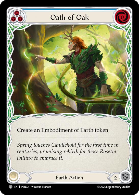 Oath Of Oak (Blue) (Rainbow Foil) [PEN221] (Compendium of Rathe)  Rainbow Foil | Card Citadel
