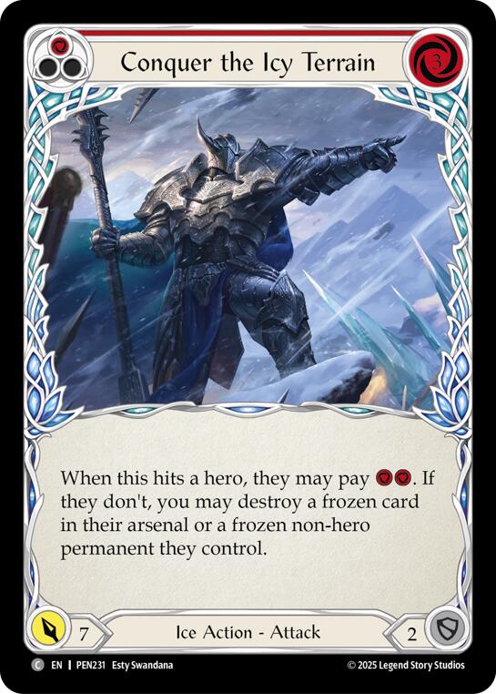 Conquer The Icy Terrain (Red) (Rainbow Foil) [PEN231] (Compendium of Rathe)  Rainbow Foil | Card Citadel