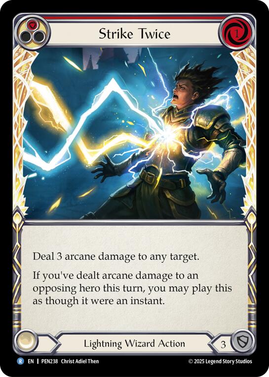 Strike Twice (Red) (Regular) [PEN238] (Compendium of Rathe) | Card Citadel