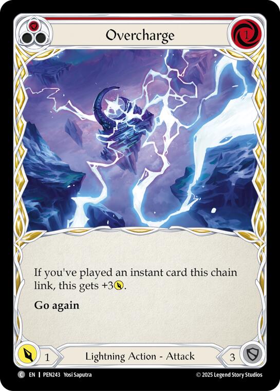 Overcharge (Red) (Rainbow Foil) [PEN243] (Compendium of Rathe)  Rainbow Foil | Card Citadel