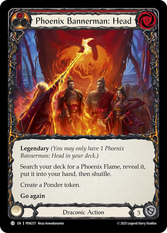 Phoenix Bannerman Head (Red) (Rainbow Foil) [PEN257] (Compendium of Rathe)  Rainbow Foil | Card Citadel