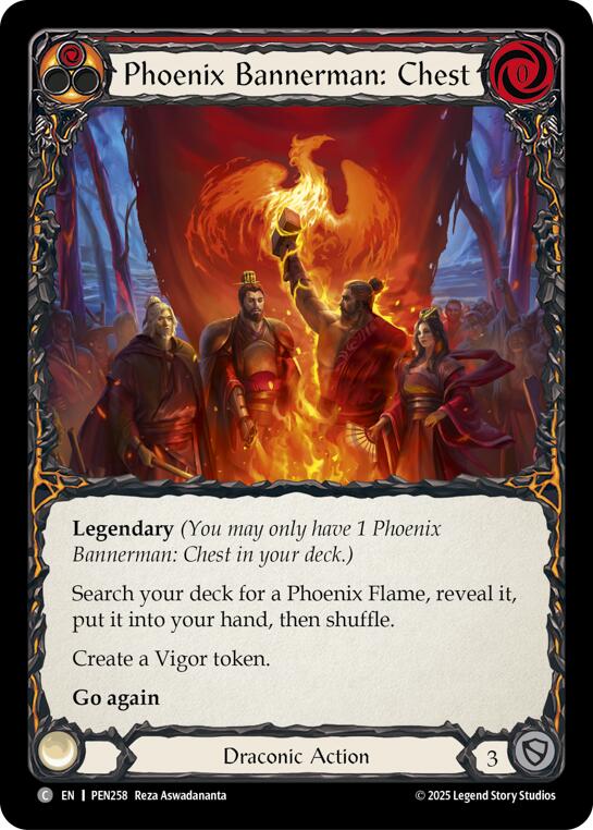 Phoenix Bannerman Chest (Red) (Rainbow Foil) [PEN258] (Compendium of Rathe)  Rainbow Foil | Card Citadel