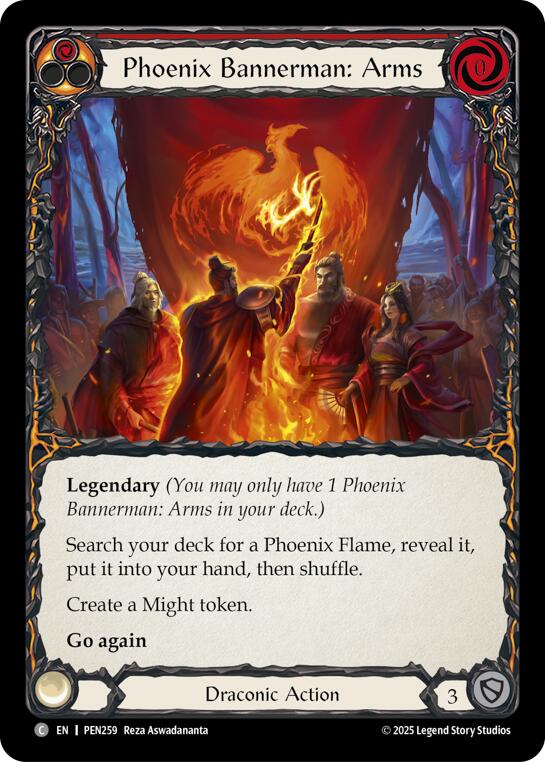 Phoenix Bannerman Arms (Red) (Regular) [PEN259] (Compendium of Rathe) | Card Citadel