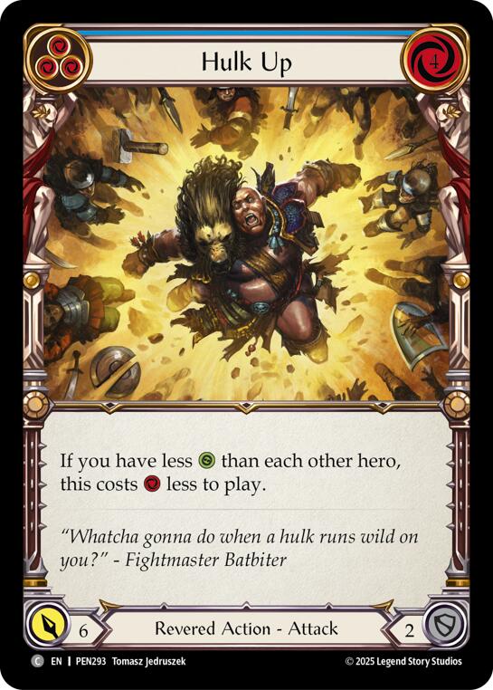 Hulk Up (Blue) (Rainbow Foil) [PEN293] (Compendium of Rathe)  Rainbow Foil | Card Citadel