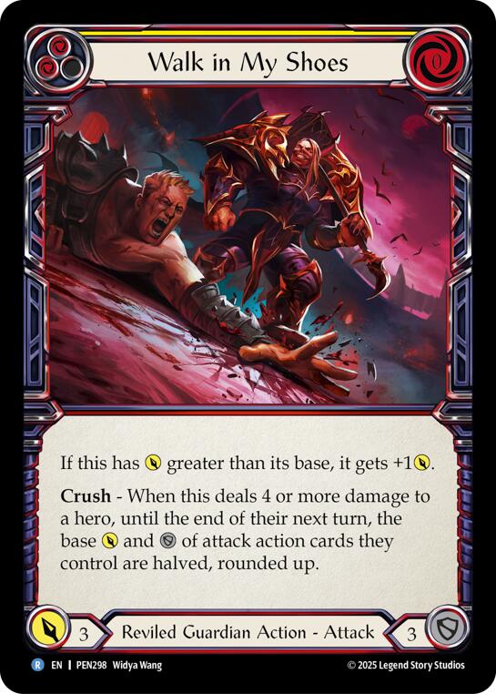 Walk In My Shoes (Yellow) (Rainbow Foil) [PEN298] (Compendium of Rathe)  Rainbow Foil | Card Citadel