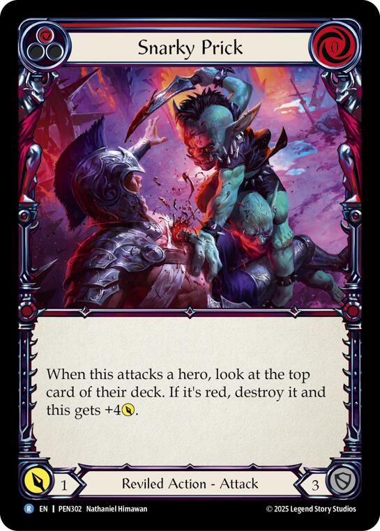Snarky Prick (Red) (Rainbow Foil) [PEN302] (Compendium of Rathe)  Rainbow Foil | Card Citadel