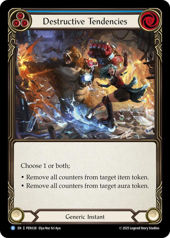 Destructive Tendencies (Blue) (Regular) [PEN328] (Compendium of Rathe) | Card Citadel