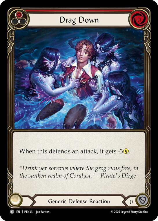 Drag Down (Red) (Regular) [PEN331] (Compendium of Rathe) | Card Citadel