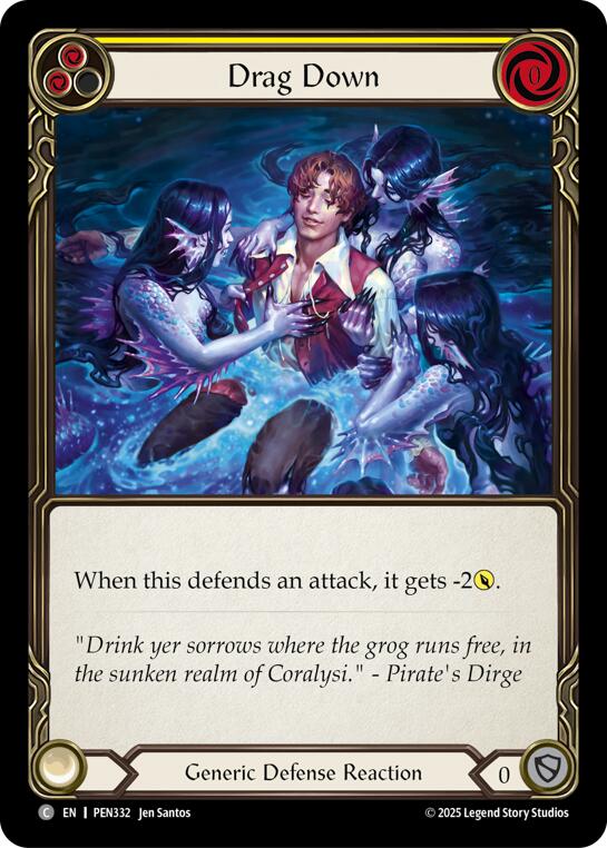 Drag Down (Yellow) (Regular) [PEN332] (Compendium of Rathe) | Card Citadel
