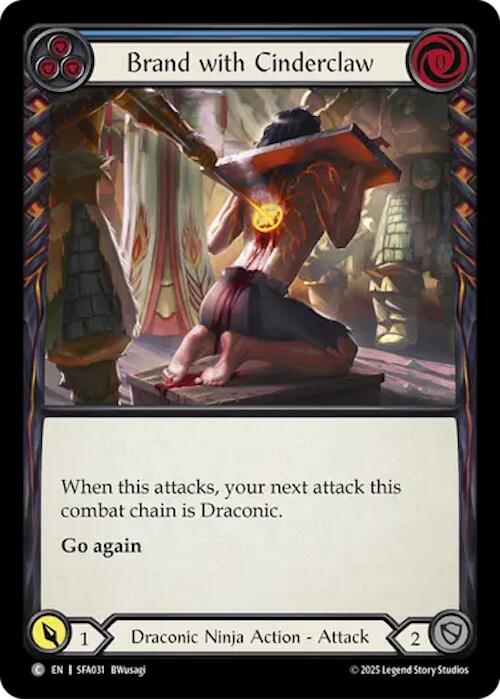 Brand with Cinderclaw (Blue) (Regular) [SFA031] (Silver Age Chapter 2) | Card Citadel