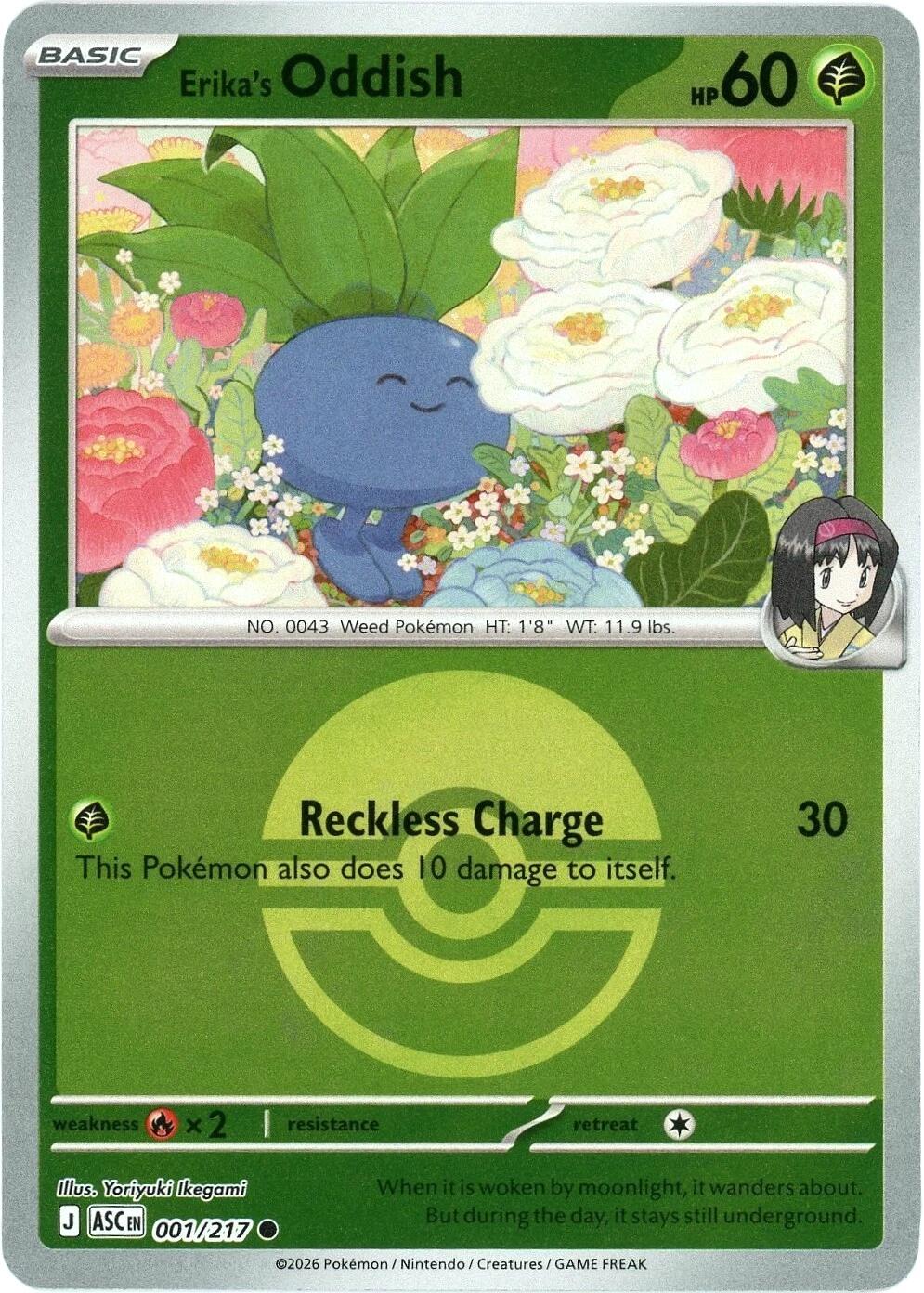 Erika's Oddish (001/217) (Poke Ball) [Mega Evolution: Ascended Heroes] | Card Citadel