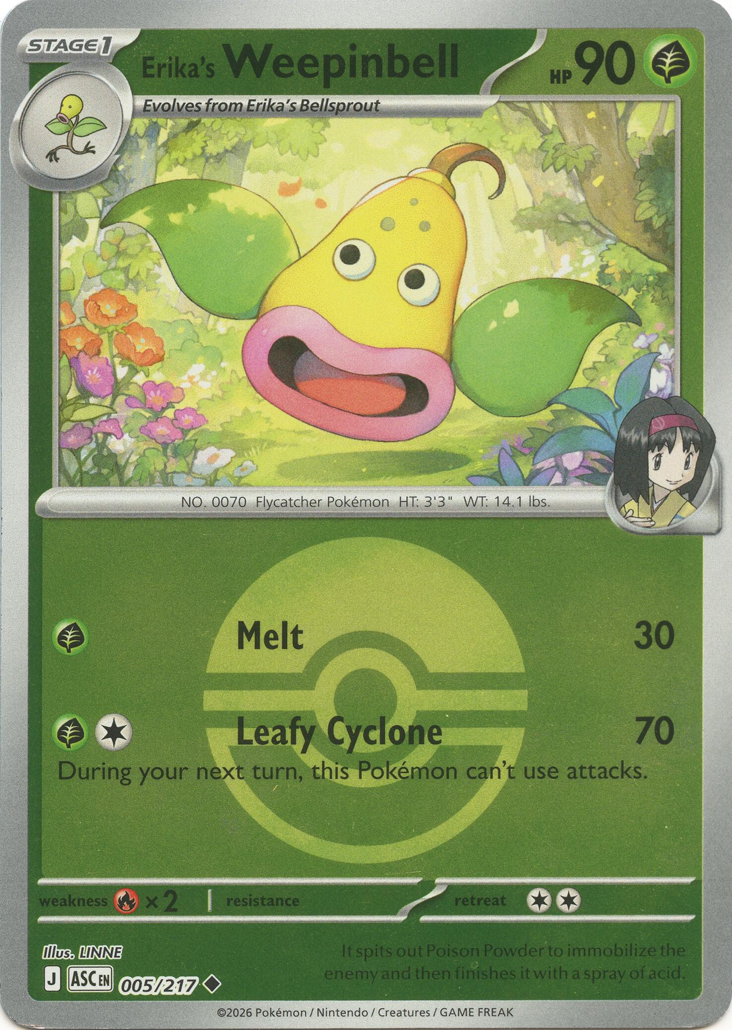 Erika's Weepinbell (005/217) (Poke Ball) [Mega Evolution: Ascended Heroes] | Card Citadel