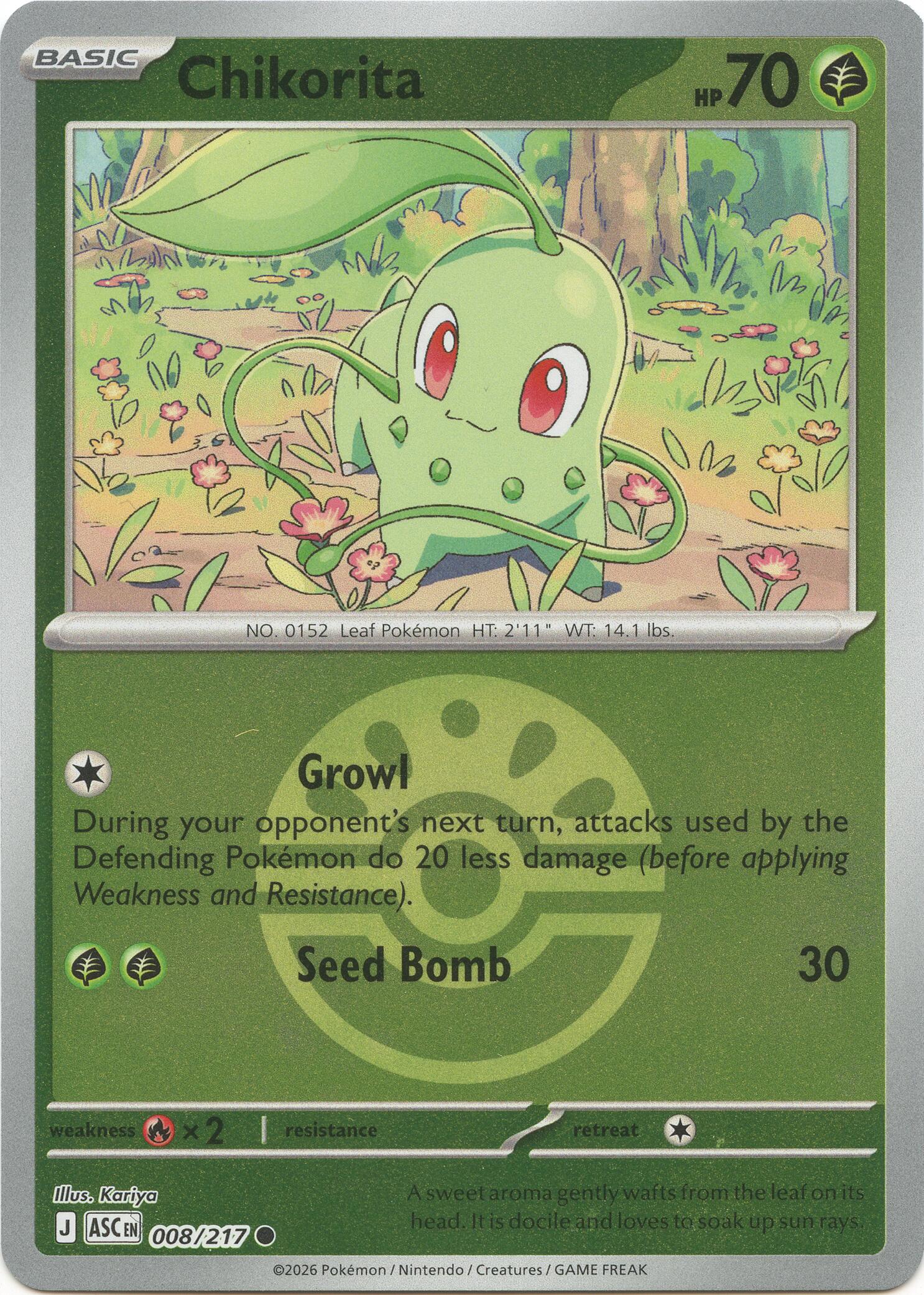 Chikorita (008/217) (Friend Ball) [Mega Evolution: Ascended Heroes] | Card Citadel